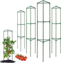 Tomato Cages for Garden&Pots, 4 Pack 50" Plant Support Trellis for Tomatoes, Cucumbers, Beans | Heavy-Duty Steel with Rust-Proof Coating | Garden Stakes for Outdoor Indoor Plants