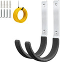 Heavy Duty Steel Garage Hooks,Garage Storage Utility Hooks,Heavy Duty Garage Garden Tool Organizer,Steel Wall Mount Hooks, Garden Hose Hanger, Black U Hooks (Dark Brown-2PC)
