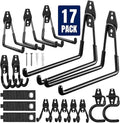 Garage Hooks Heavy Duty, 17 Pack Garage Storage Hooks with Coating Anti-Slip, Wall Mount Utility Large Garage Hooks for Hanging Garden Tools, Ladder,Broom,Hose