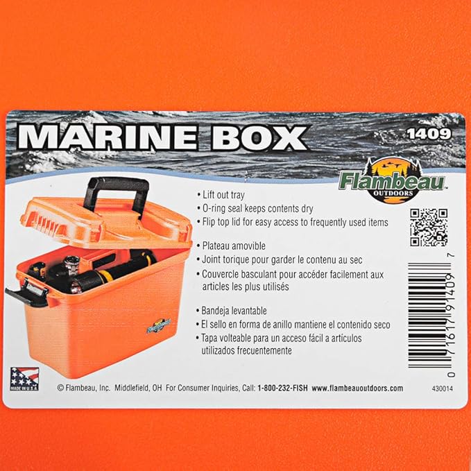 Flambeau Outdoors 1409 Marine Dry Box, 14", Orange