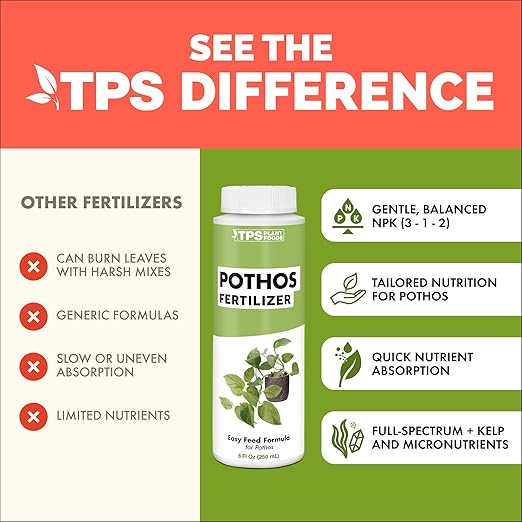 TPS NUTRIENTS Pothos Fertilizer for All Pothos Plants and Vines, Liquid Plant Food 8 oz (250mL)