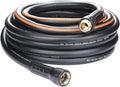 Hybrid Garden Hose 5/8 IN. x 50 FT, Heavy Duty, Lightweight, Flexible with Rotatable Grip Handle and Solid Brass Fittings, Gray+Orange