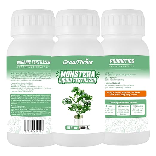 Monstera Plant Food 300ML (10oz) – Organic Microbial Probiotic Fertilizer for Monstera Deliciosa & Indoor Plants – Liquid Nutrient for Greener Leaves & Strong Roots
