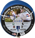 Dramm ColorStorm Premium Rubber Garden Hose – 50 ft Heavy Duty 5/8" Water Hose – Kink Resistant, Crush-Proof Nickel-Plated Couplings – Made in USA - Blue