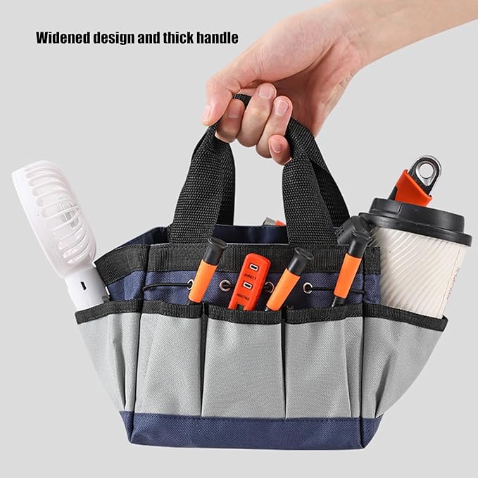 Multipurpose Garden Tool Storage Bag with Reinforced Handle Multiple Compartments Durability Cloth for Landscaping Use Multipockets Garden Tool Organizers