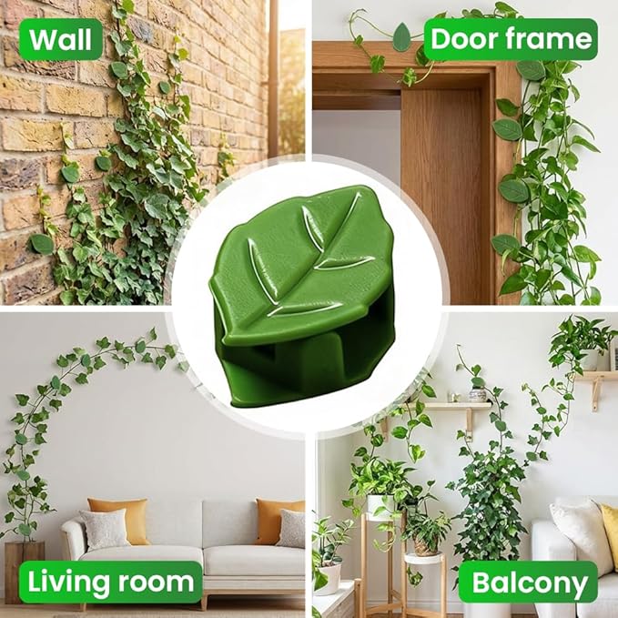 100 Pcs Plant Climbing Wall Fixture Clips with Acrylic Adhesive Sticker, 2026 New Wall Vines Fixing Clips, Leaf Fixer Invisible Wall Vines Fixing Clips Hook for Indoor Outdoor Decoration (100PCS)