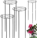 3 Pcs 31.5"H x 12.6"D Peony Cages and Supports, Large Grow Through Plant Support Cage for Outdoor Plants, 7mm Heavy Duty Metal Peony Support Grid Stake Garden Plant Rings Hoops for Large Peonies Roses