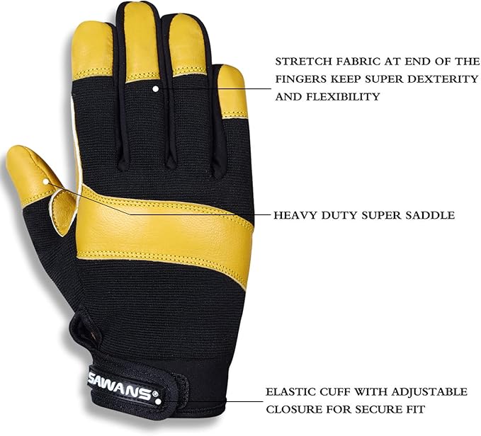 Leather Gardening Gloves Working for Women and Men Utility Dexterity Breathable Garden Work Safety Gloves