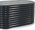 Sunnydaze 62.5-Inch Oval Raised Garden Bed Outdoor - Modular Raised Garden Bed with Rubber Edge Trim - Dark Gray