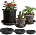 BTPLASTIK Plant Saucer 8 10 12 inch 9 Pack Set, Pot Elevators for Inside Plants, Heavy Duty Flower Planter Drip Trays for Pots, Grow Bags Saucers Gray