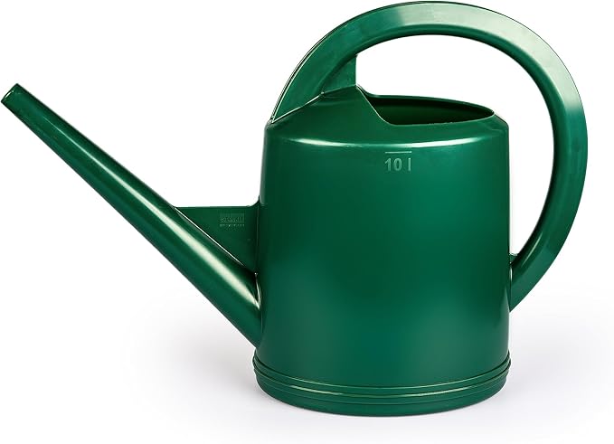 Consolidated Plastics Durable Swiss Watering Can with UV Protection, Ergonomic Handle for Indoor/Outdoor Gardening, Made in Switzerland (10 Liter, Green)