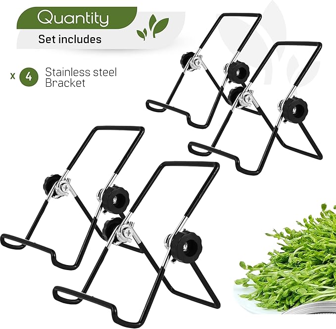 4PCS Sprouting Stands for Mason Jar – Sprouting Kit 4 Mason Jar Holders for Wide and Regular Mouth Stainless Steel Stand Kit for Growing Sprouts