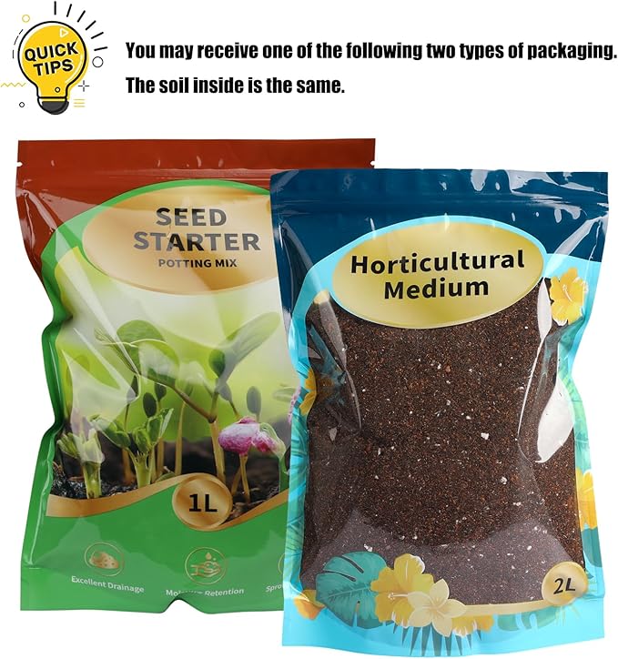 Seed Starter Potting Soil Mix 1qt, Seed Starting Mix for Germination and Growth, Loamy Compost Well-Drainaged Soil Fit for Vegetable, Flower, houseplant