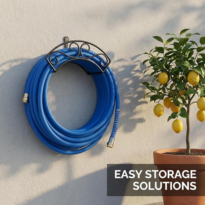 WiseFlow Garden Hose 25FT x 5/8", Heavy Duty Rubber Hose, Water Hose with Five Layered Braiding, Male Female Fittings, 1000PSI Burst, 300PSI Working (Blue)