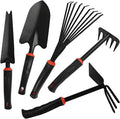 FR 5-Piece Garden Tool Set – Heavy Duty Hand Weeder Kit with Trowel, Cultivator & Rake – Ergonomic Manual Gardening Tools for Digging, Planting & Weed Removal in Lawn & Flower Beds