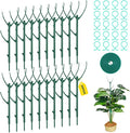 20Pack Monstera Plant Support Stakes, Stackable Plant Support Stakes in Bulk, with 20 Twist Clips & 16.4FT Plant Ties, Plant Stakes for Outdoor Indoor Potted Plants Reusable Climbing Plant Support