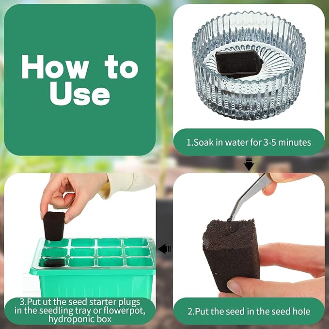 Amyhill Hydroponic Sponges Grow Starter Pods Organic Growth Sponge Starter Plugs for Plant Cloning Growing(300 Pieces)
