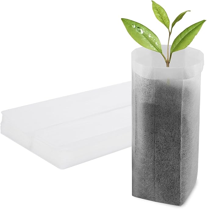 Fabric Grow Bags - 7.87x13.77 inches Breathable Seed Starter Plant Grow Bags for Seedling Pots, Nursery Pots for Plants, 50pcs