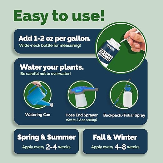 Liquid 10-10-10 Fertilizer for Lawn and Garden – Balanced All-Purpose Plant Food 32 oz (1 Quart)
