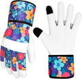 Leather Gardening Gloves for Women Garden Gloves Thorn Proof Touch Screen Design Heavy Duty Working Yard Gloves