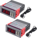 2pcs STC-1000 DC 24V 10A Digital LED Temperature Controller Cooling Heating Centigrade Thermostat Sensor 2 Relay Output with NTC 10K Thermistor Sensors Temperature Probe