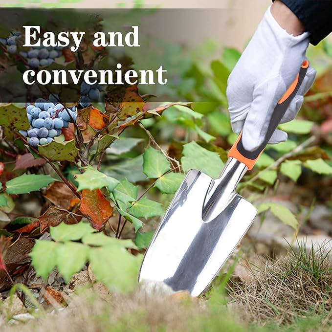 Garden Trowel Small Garden Spade, Aluminum Alloy Hand Shovel for Gardening, Garden Tool Gardening Gifts for Women Men Planting, Transplanting, Weeding, Digging ﻿