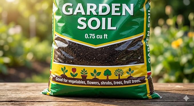 Lot of Premium Garden Soil All Purpose 0.75 cu. ft. for In-Ground Use, Gardens and Raised Beds, Flowers, Vegetables, Trees, Shrubs, Buy 6, 9 or 60 Bags - Don't Carry Heavy - CAR Clean. (60)