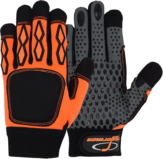 Men’s Heavy Duty Work Gloves Utility Mechanic Working Touchscreen Anti-Slip Palm & Knuckle Protection Safety Gloves