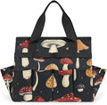 Garden Tool Bag Organizer Garden Tote Bag with Pockets Black Mushroom Tool Storage Organizer Gardening Tool Kit Holder 13" x 6.8" x 2.8"