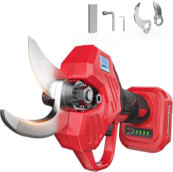 Cordless Electric Pruning Shears Compatible with Milwaukee 18V Battery, 0.8-2-Inch Cordless Portable Pole Pruner with LCD Display & Imported SK7 Steel Blades for Gardening Shears(Tool Only)