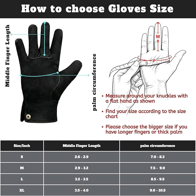 Leather Safety Work Gloves Gardening Carpenter Thorn Proof Truck Driving for Mens and Womens Waterproof heavy duty