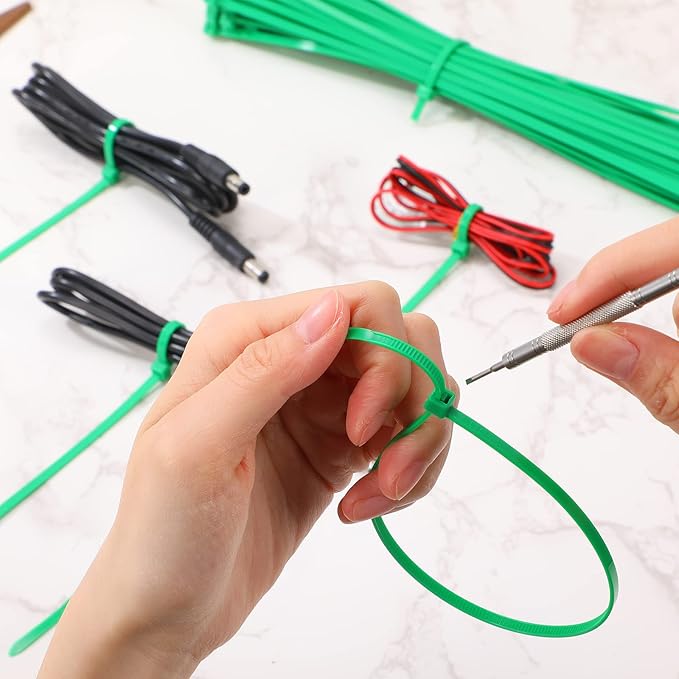 Shappy 50 Pcs Zip Ties Heavy Duty Strong Large Cable Wire Ties Zip Industrial Sturdy Wire, Awnings Tying Branches Bundling of Crops Fixed Water Pipes(24 Inch,Green)