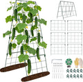 Cucumber Trellis, 48"x16" Adjustable A-Frame Trellis for Climbing Plants, Metal Foldable Upgraded Vegetable Trellis for Raised Bed, Support for Tomatoes, Squash, Zucchini, Vegetables & Flowers