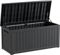 270 Gallon Heavy Duty Deck Storage Box, Extra Large Storage Organizer for Patio Furniture Accessories, Garden Tools, Indoor Storage for Cushion, Matte Black