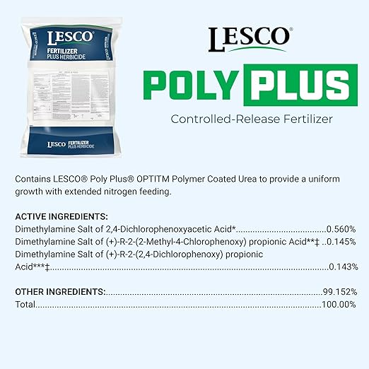 Lesco Fertilizer Plus Herbicide, Weed and Feed, 18-2-3