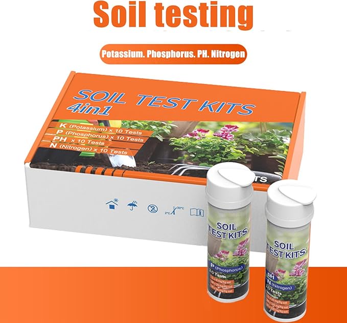 Soil Tester Kit - Professional 4-in-1 Soil Test Device for Plants | Digital Nutrient pH Light Moisture Meter | Garden Tool for Lawn Farm Flower Vegetable Pot Greenhouse Yard Condition Analyzer
