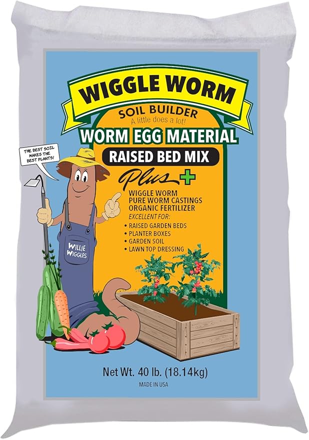 Wiggle Worm Soil Builder Worm Egg Material Raised Bed Mix 18 Quart Bag and Hoffman Horticultural Vermiculite Soil Amendment 40 Pound Bag