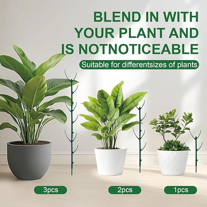 15 Pack Stackable Plant Support Stakes, Climbing Plant Support Pole, Philodendron Garden Stakes for Potted Plants, Plant Holder Stick for Monstera, Pothos