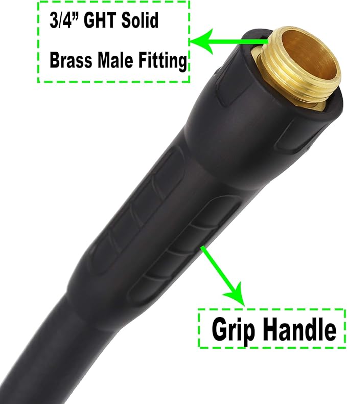 Hybrid Garden Hose 5/8 IN. x 25 FT, Heavy Duty, Lightweight, Flexible with Rotatable Grip Handle and Solid Brass Fittings