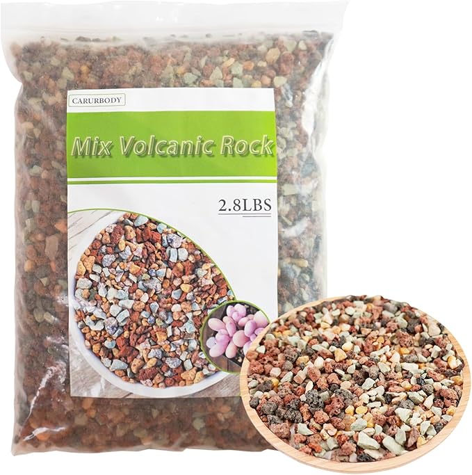 Color Lava Rocks Horticultural Potting Soil Mix Gritty Pebbles Pumice Volcanic Rock for Succulent Cactus Bonsai Top Dressing 2.8Lbs