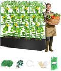 Cucumber Trellis with Grow Bags for Garden, Extra-Large U Frame Garden Trellis for Climbing Plants, Metal Plant Trellis with Garden Netting for Vegetables Flowers Fruits (U-5 Arches)