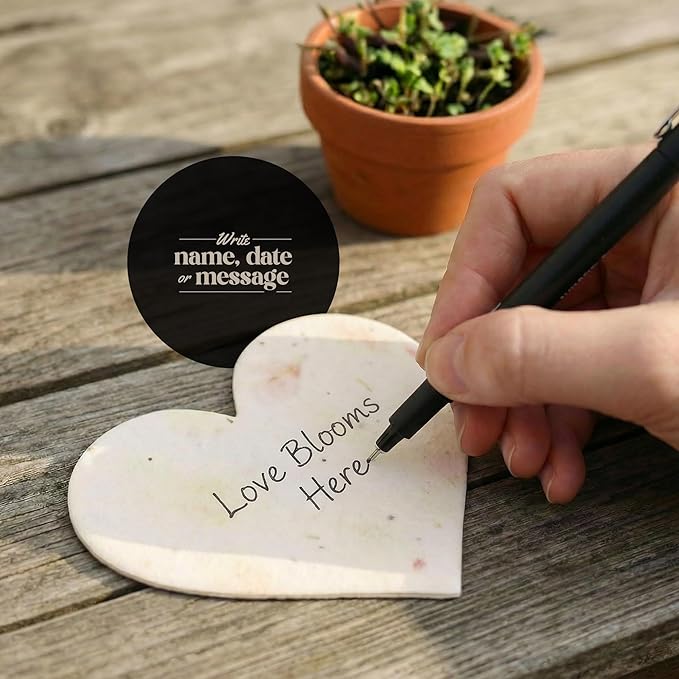 Set of 48 Pink Heart Seed Paper – Writable & Plantable Wildflower Hearts with Envelopes & Planting Guides, Gift for Moms or Plant Lovers for Mother’s Day, Heart Party Favors for Weddings & Showers