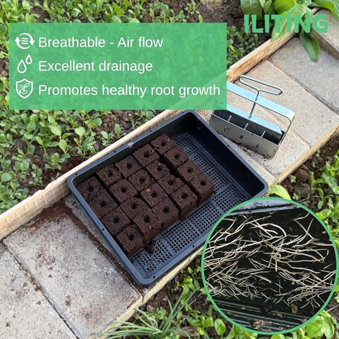 Soil Blocking Trays 15x12inch Mesh Tray 5 Pack Seed Starter Tray Mesh Bottom Trays for Soil Blocks, Seedling, Microgreen, Wheatgrass