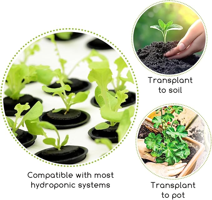 Hydroponic Grow Sponges Seed Starter Pod Kit Fit for AeroGarden and Others, Included 50 Grow Sponges, 50 Pod Labels, A & B Plant Food, 1 Tweezer