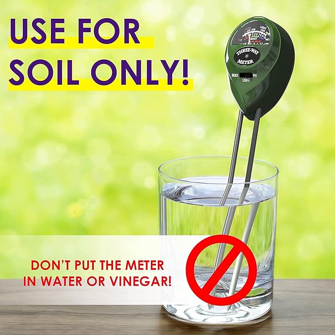 2023 Upgraded Soil pH Meter 3-in-1 Soil Tester Moisture, Light, pH, Meter Tool for Garden, Farm, Plant, Lawn Care, Water Soil, Soil Hygrometer Sensor for Gardening, Test Kit for Garden