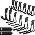Slatwall Hooks 14PC, Slatwall Accessories, Slat Wall Hanging Hooks and Hangers 5 Sizes with Extension Cord Organizer, Proslat Accessories for Organizing Garden Tools(Black)