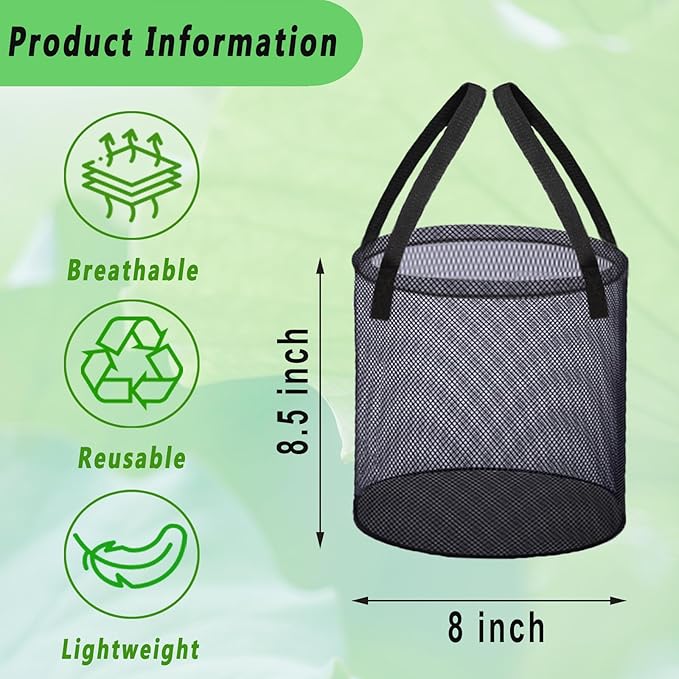 4 Pcs Pond Planting Bags, Mesh Aquatic Pond Lily Planter with Handles Reusable Water Gardens Plant Pots for Aquatic Plants, Marsh Plant Garden Terrestrial Plant (4)