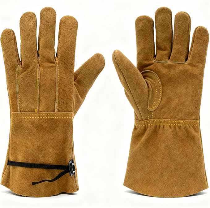 Leather Safety Work Gloves Gardening Carpenter Thorn Proof Truck Driving for Mens and Womens Waterproof heavy duty