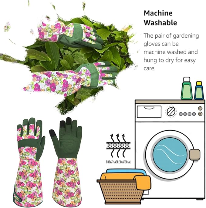 Long Gardening Garden Gloves,Thorn-proof&Puncture Resistance Rose Cactus Gauntlet Glove for Gardener,Gifts
