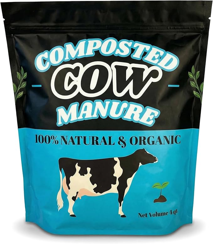 Home & Country USA Organic Composted Cow Manure - 4 Quart for Gardening & Soil Enrichment